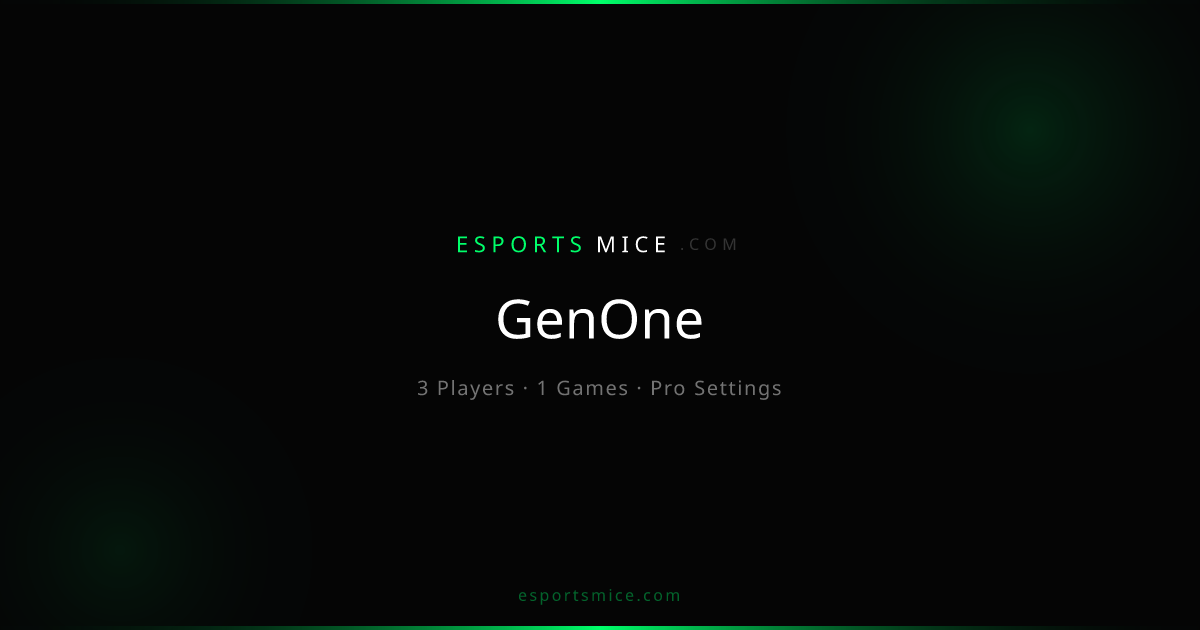 GenOne — Pro Player Settings, Mice & Gear | EsportsMice