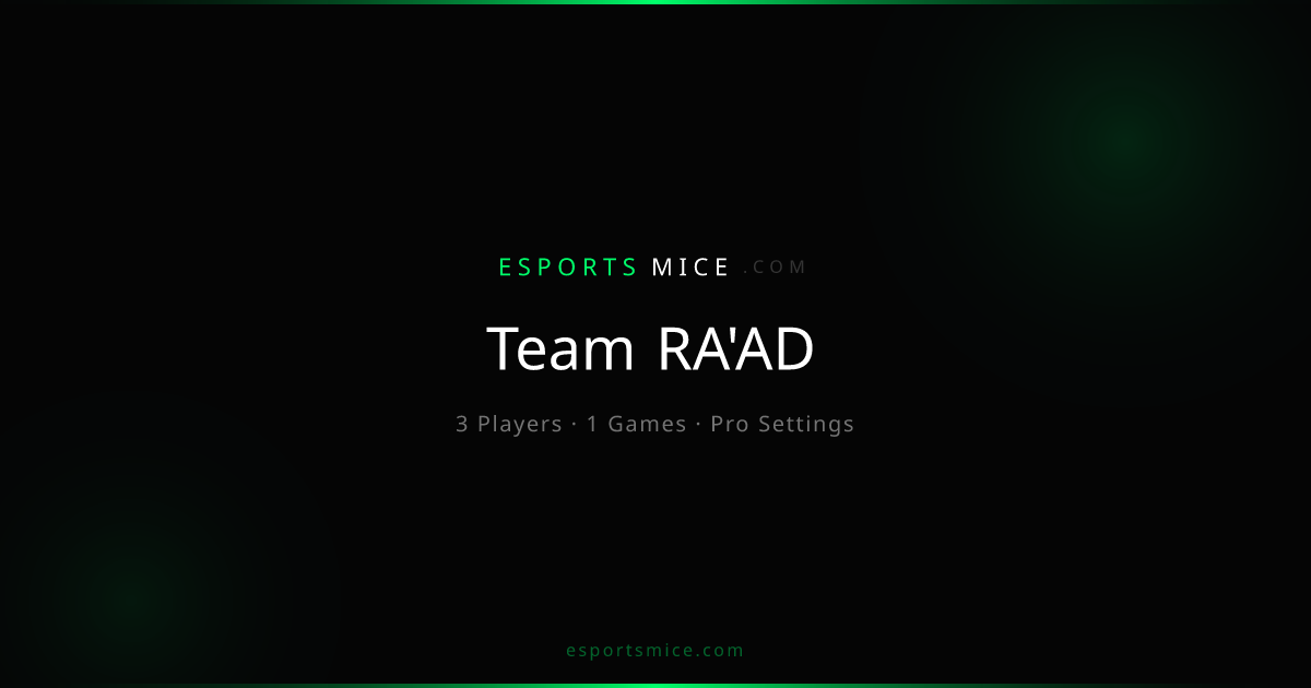 Team RA'AD — Pro Player Settings, Mice & Gear | EsportsMice